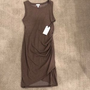 Leith Chocolate Sleeveless Midi Dress